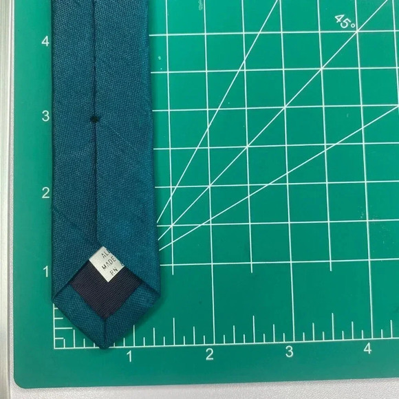 Norseman VTG 100% Silk Woven Tie Solid Jade Viridian Blue USA Made **READ - Picture 4 of 13